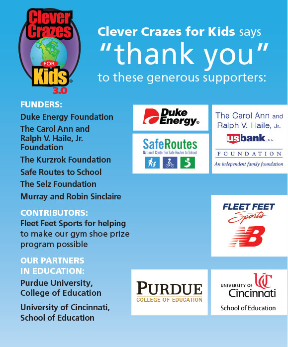 Clever Crazes says thank you to our sponsors
